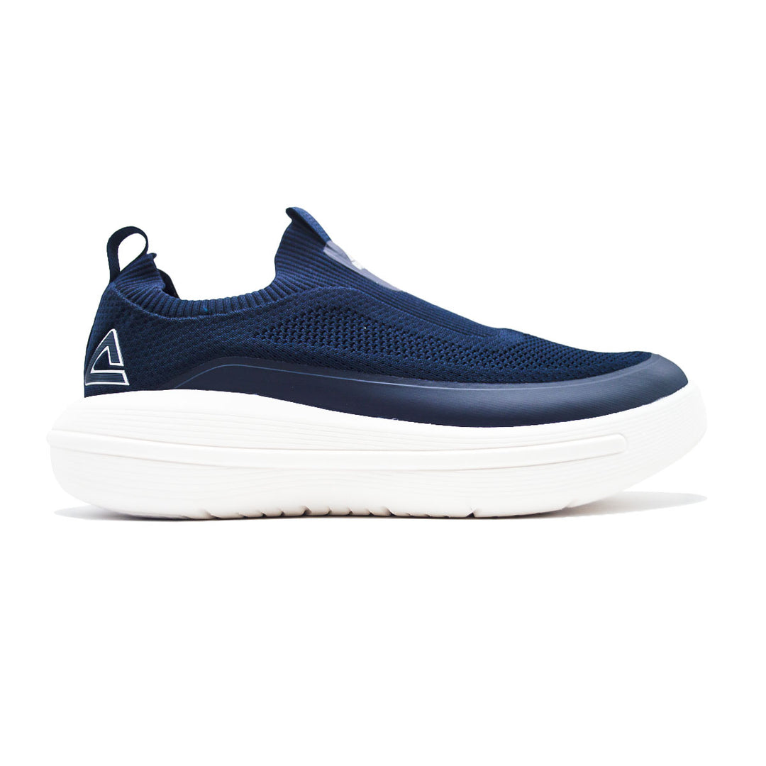 Chaussure sport homme PEAK bleu marine blanc - vue latérale