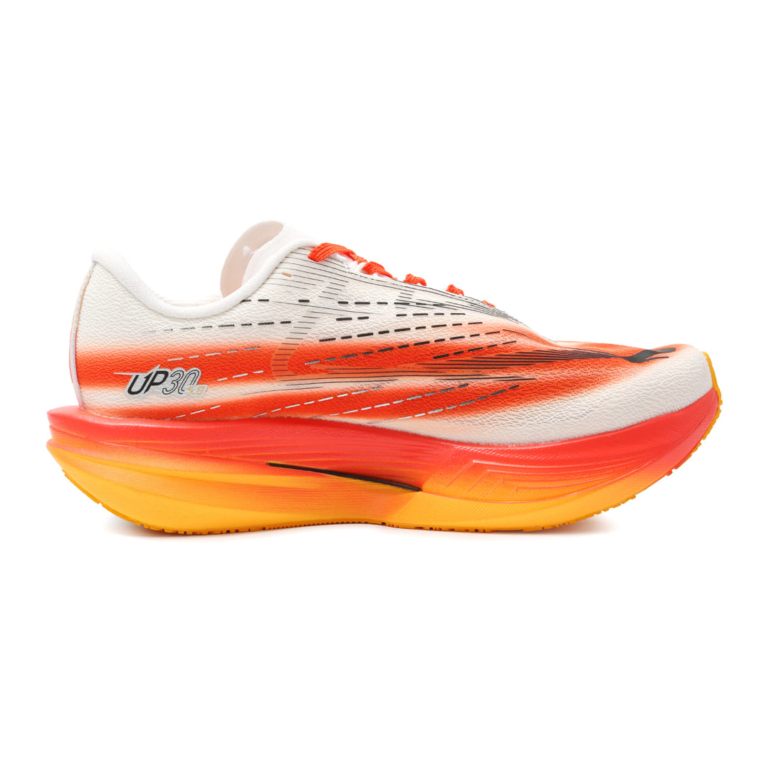 Chaussure running homme PEAK UP30 5.0 blanc orange - vue de dessus