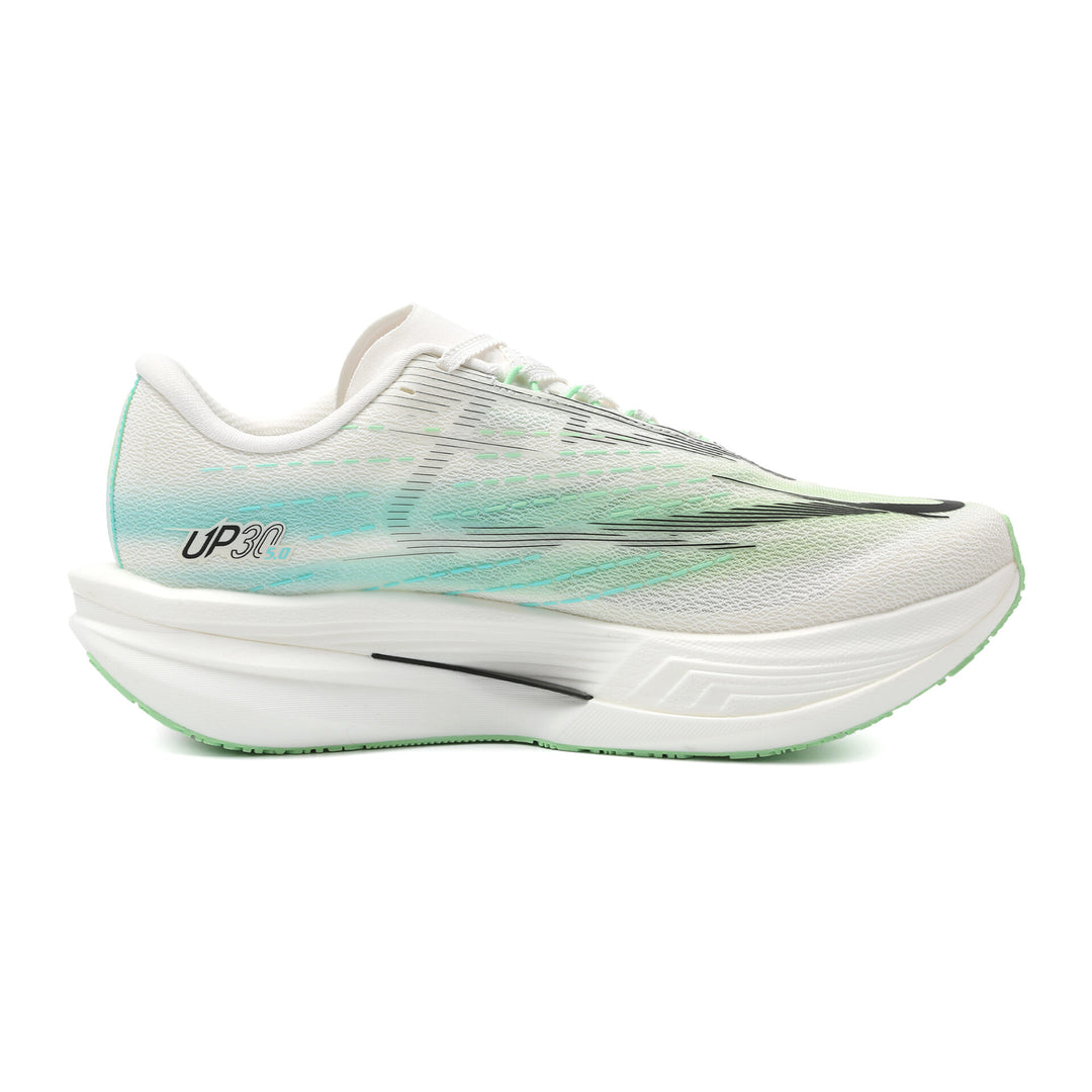 Chaussure running homme PEAK UP30 5.0 blanc vert - vue de dessus