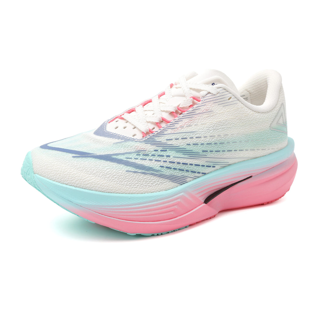 Chaussure running femme PEAK UP30 5.0 blanc rose vert - vue intérieure