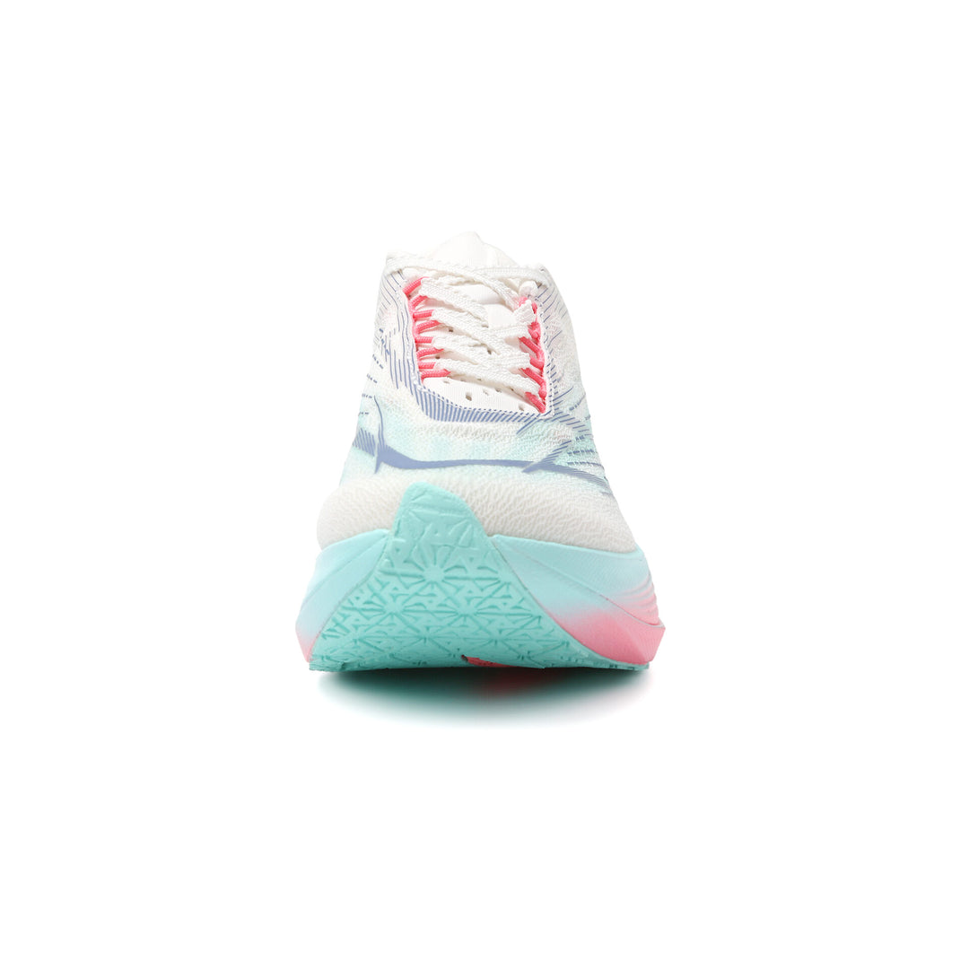 Chaussure running femme PEAK UP30 5.0 blanc rose vert - vue arrière