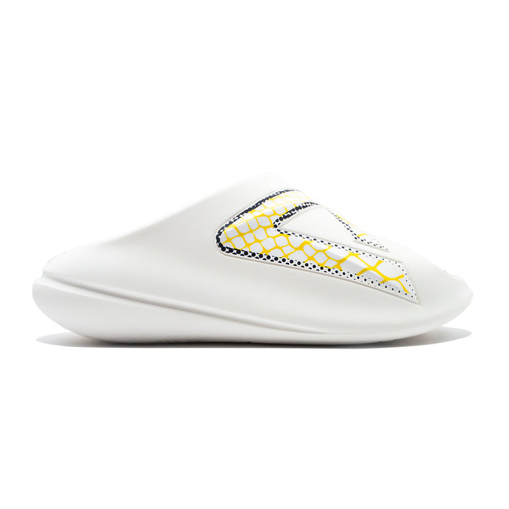Claquette homme PEAK Taichi Sports blanc jaune - vue latérale