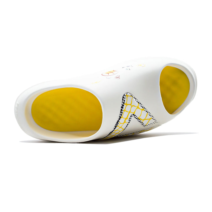 Claquette homme PEAK Taichi Sports blanc jaune - vue de dessus