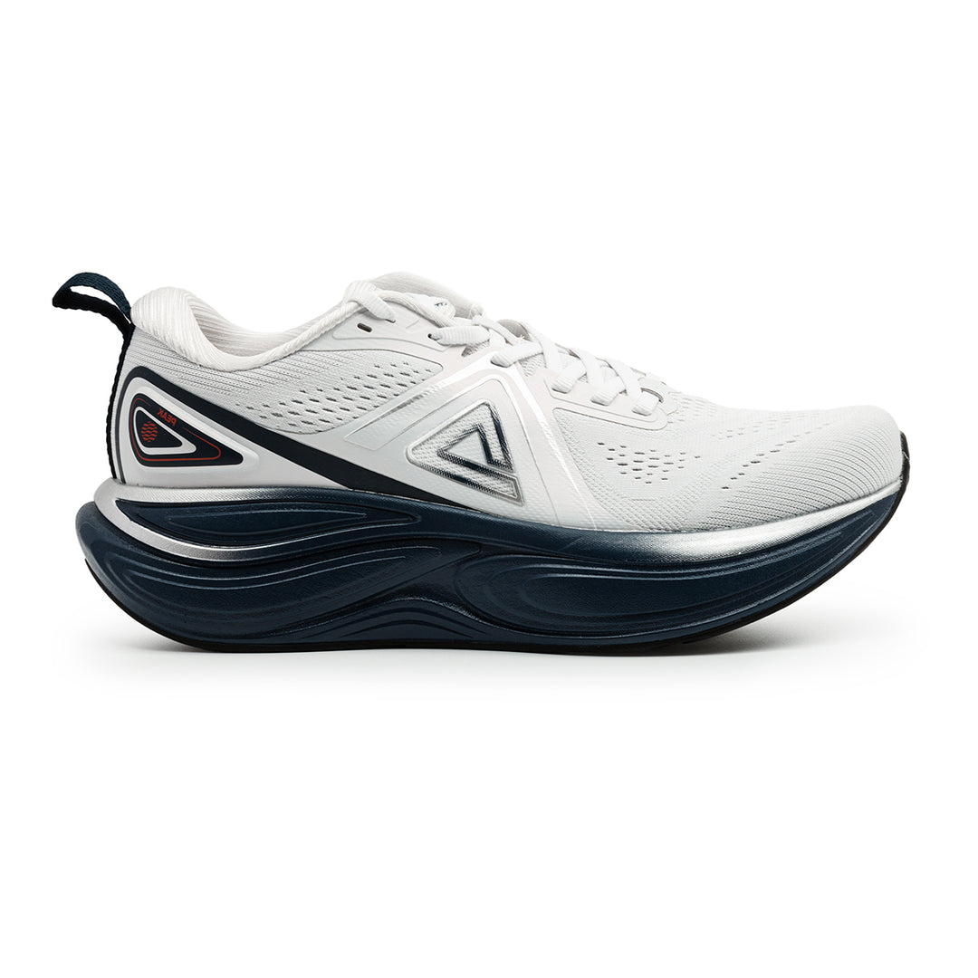 Chaussure running homme PEAK Turbo 2.0 gris clair bleu marine - vue latérale