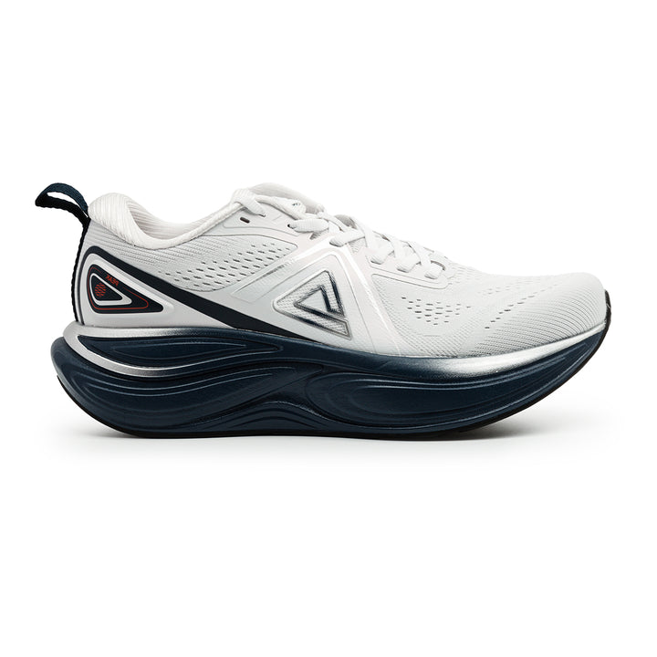 Chaussure running homme PEAK Turbo 2.0 gris clair bleu marine - vue latérale