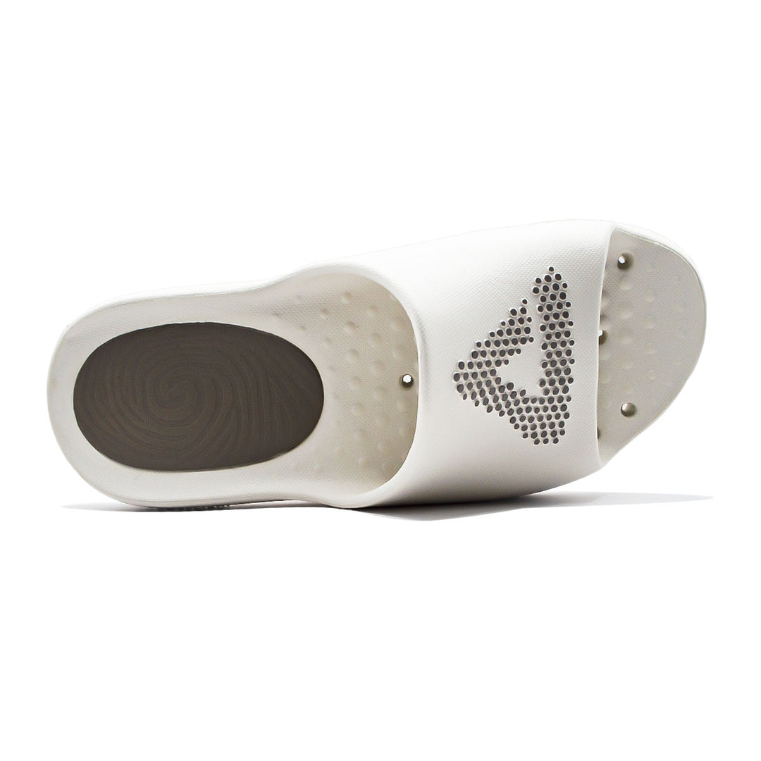 Claquette homme PEAK Taichi blanc canvas kaki foncé - vue de dessus