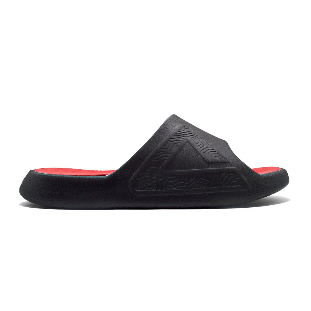 Claquette homme PEAK Taichi noir rouge - vue latérale