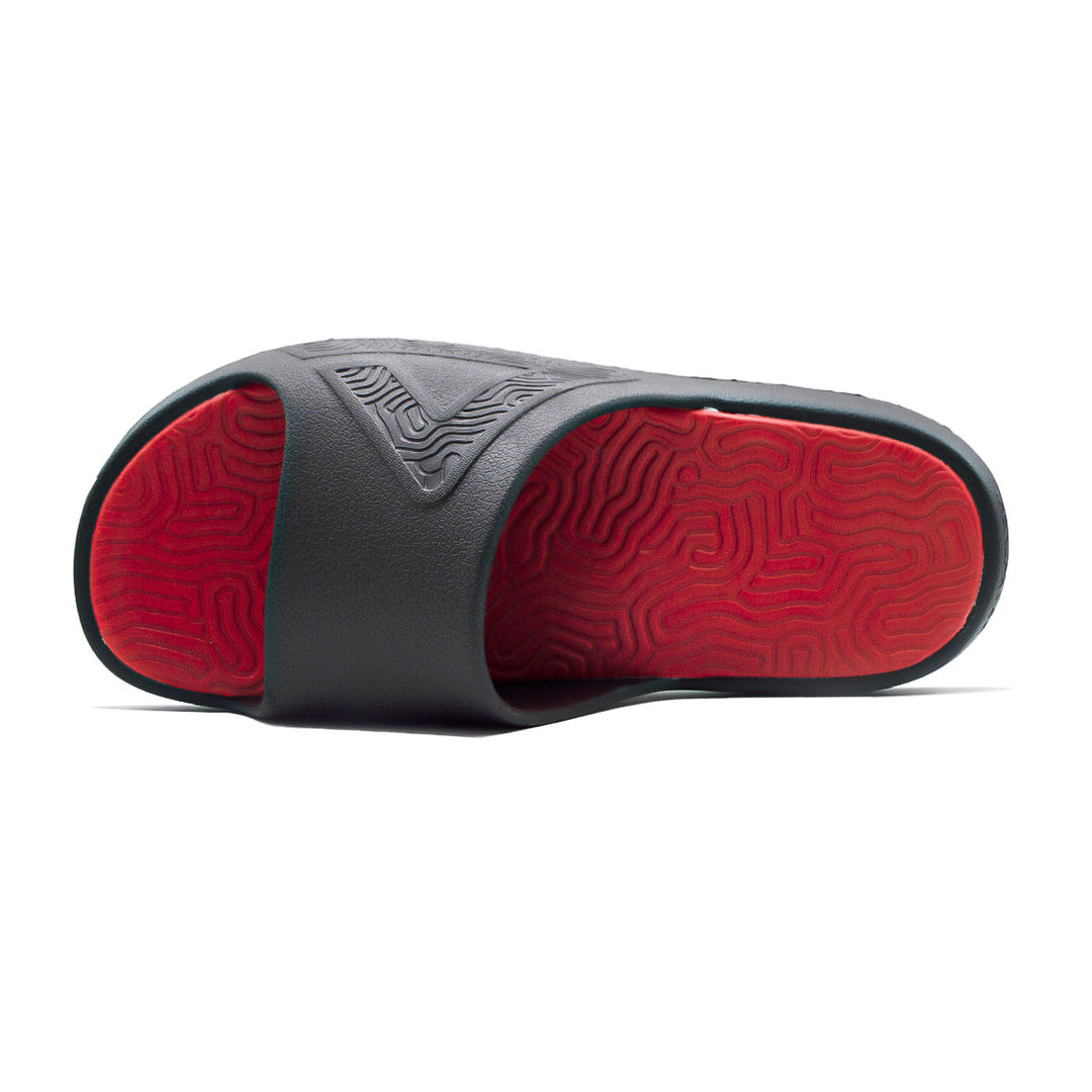 Claquette homme PEAK Taichi noir rouge - vue de dessus
