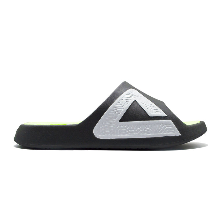 Claquette homme PEAK Taichi gris foncé vert fluorescent - vue latérale