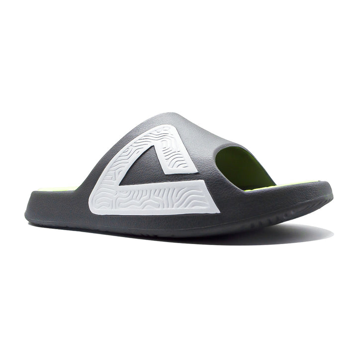 Claquette homme PEAK Taichi gris foncé vert fluorescent - vue arrière