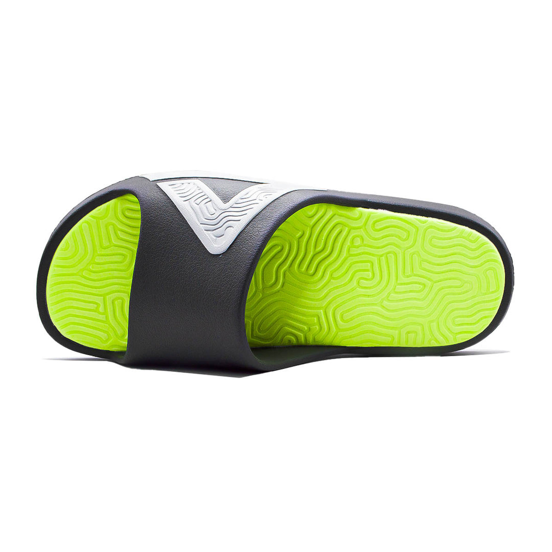 Claquette homme PEAK Taichi gris foncé vert fluorescent - vue de dessus