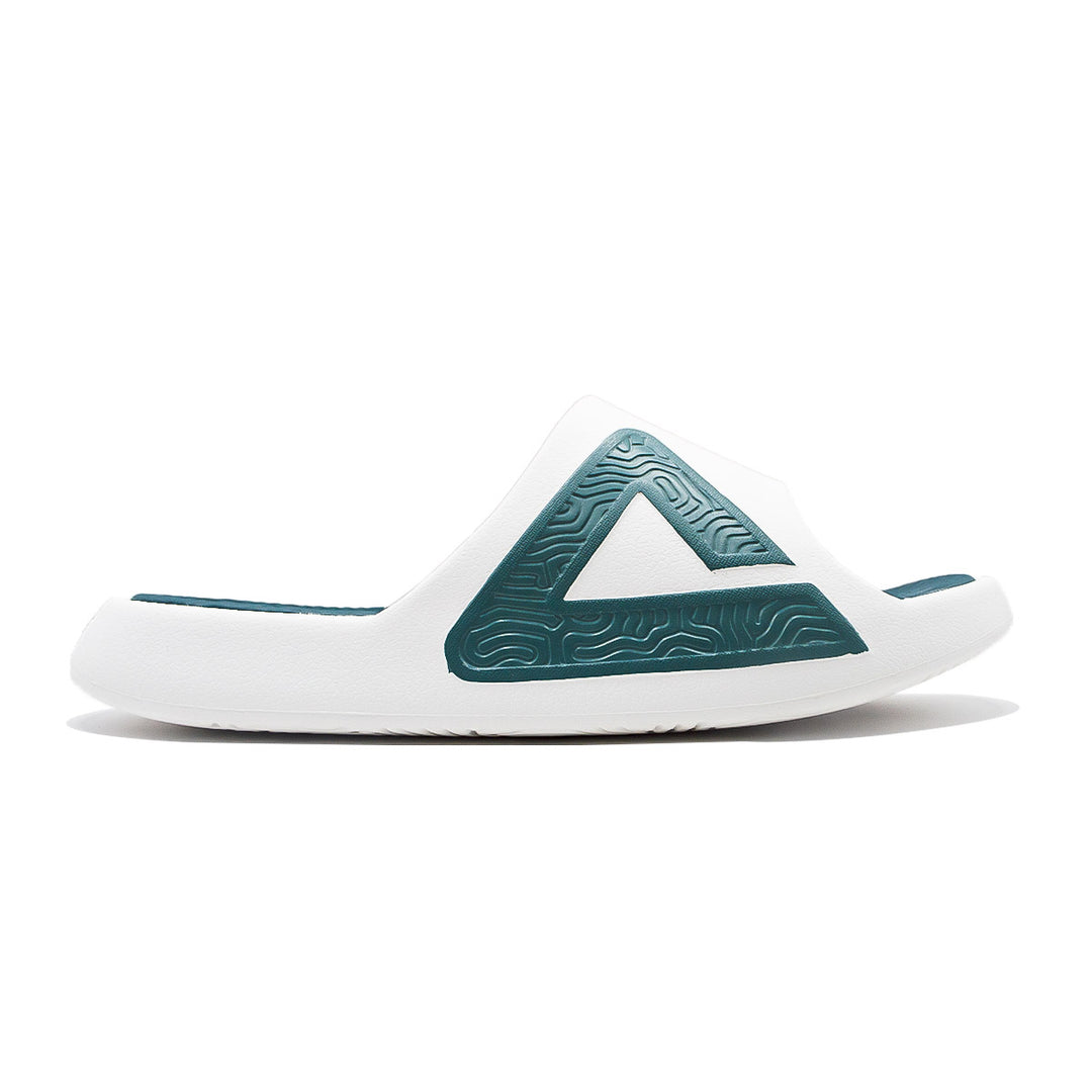 Claquette homme PEAK Taichi blanc lait vert foncé - vue latérale