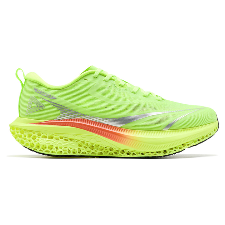 Chaussure running homme PEAK Taichi 3D vert fluorescent - vue latérale