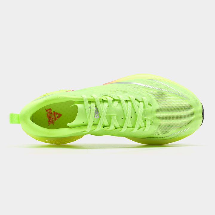 Chaussure running homme PEAK Taichi 3D vert fluorescent - vue de dessus