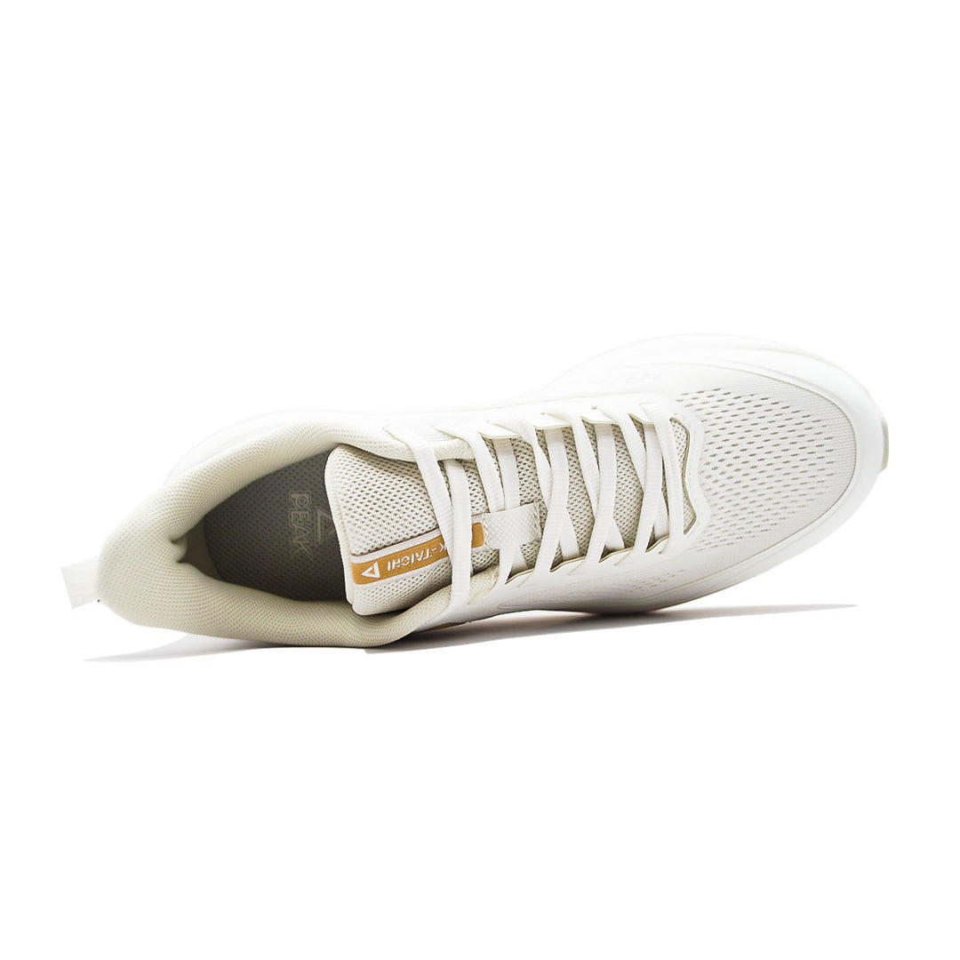 Chaussure running homme PEAK Taichi blanc kaki - vue de dessus