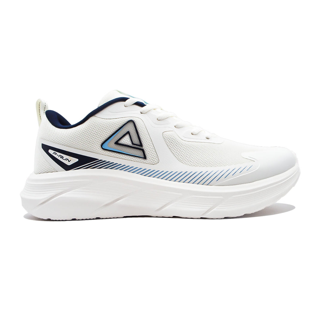 Chaussure running homme PEAK Taichi blanc bleu marine - vue latérale