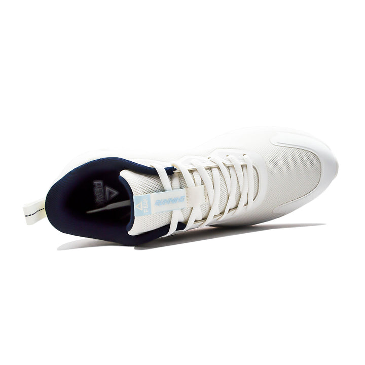 Chaussure running homme PEAK Taichi blanc bleu marine - vue de dessus