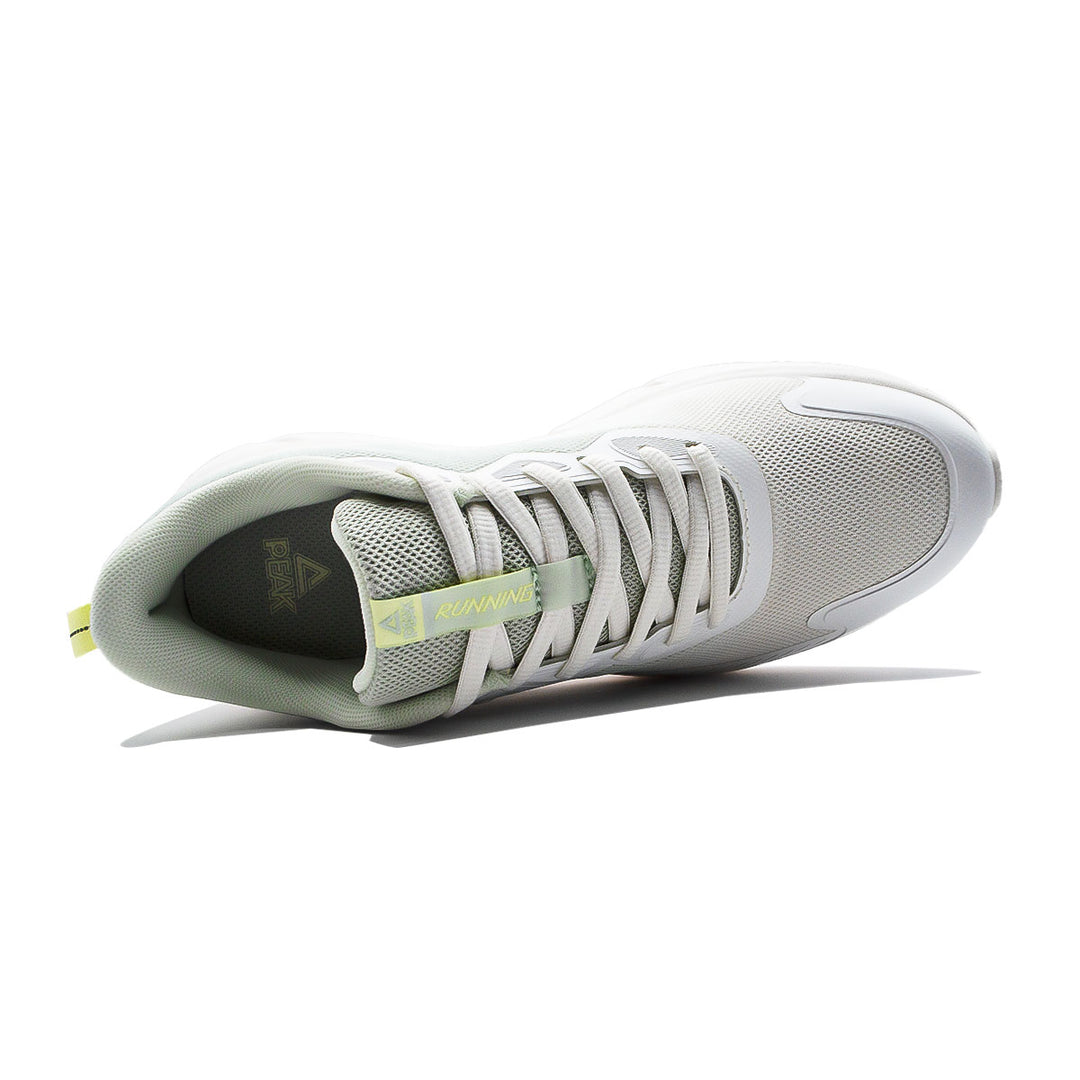 Chaussure running homme PEAK Taichi blanc vert - vue de dessus