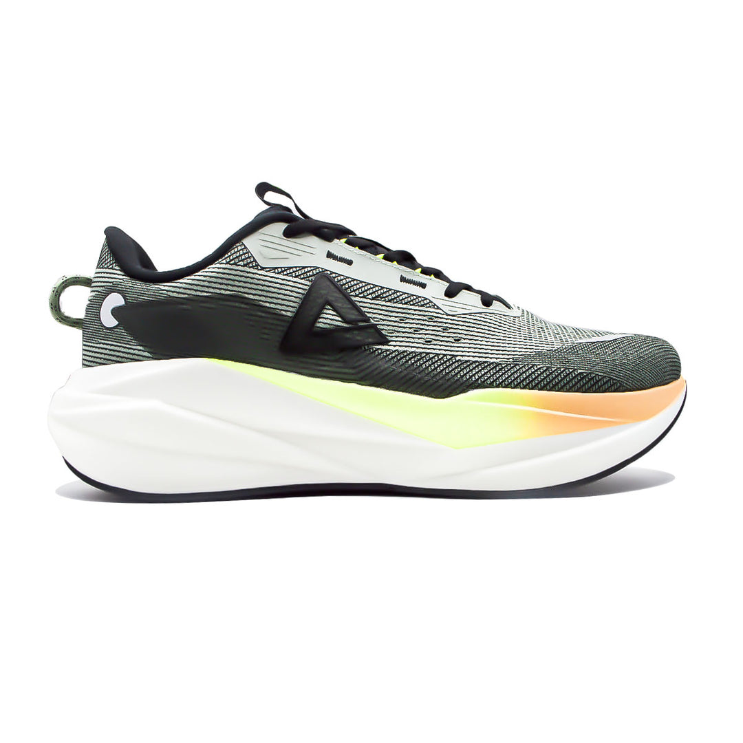 Chaussure running homme PEAK Taichi Cushion noir vert - vue latérale