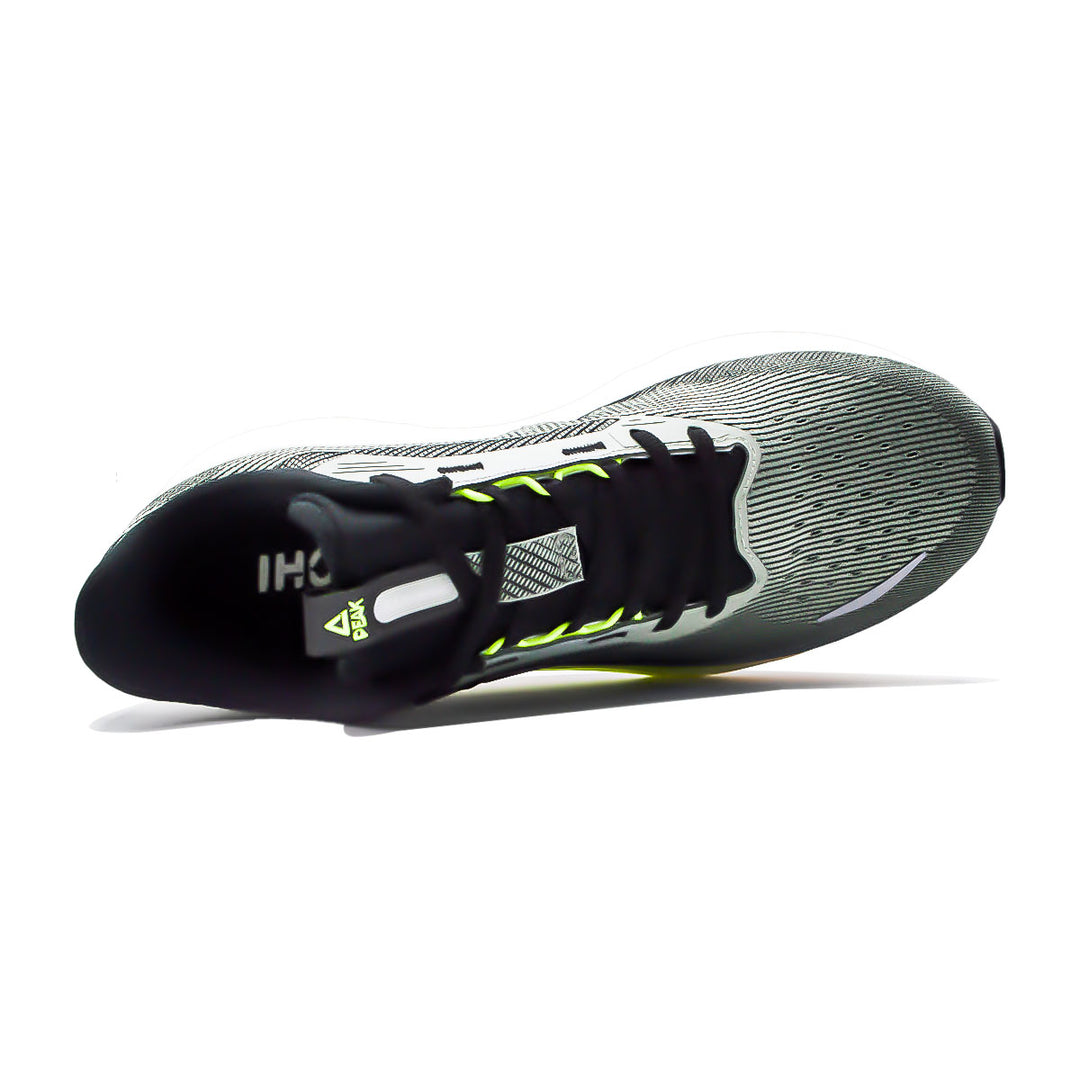 Chaussure running homme PEAK Taichi Cushion noir vert - vue de dessus