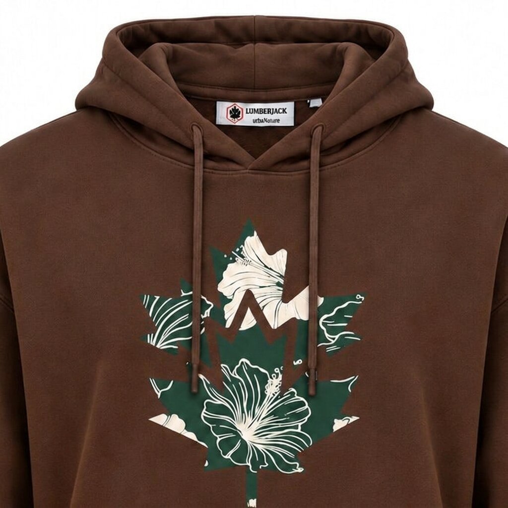 LUMBERJACK BIG CAMOUFLAGE LOGO HOODIE BROWN