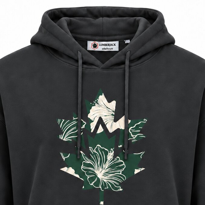 LUMBERJACK BIG CAMOUFLAGE LOGO HOODIE DARK GREY