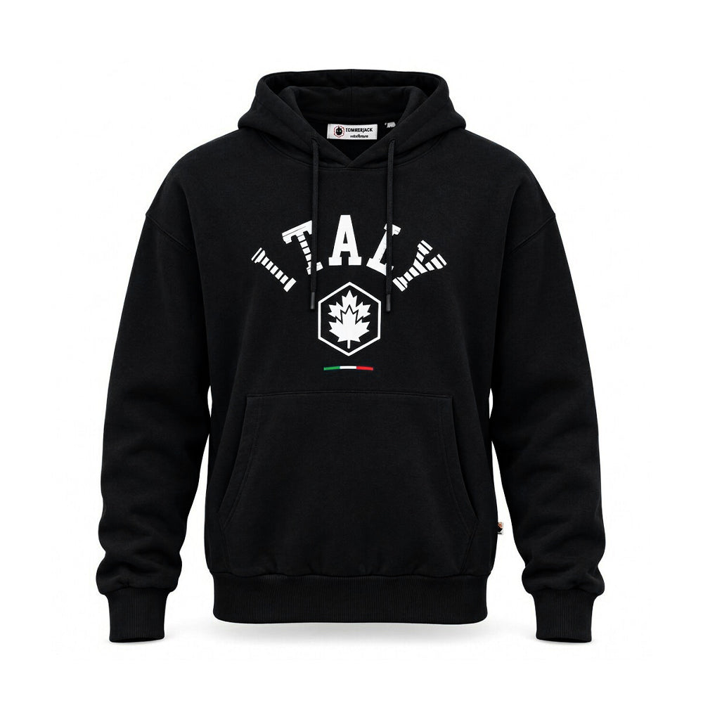 LUMBERJACK BIG ITALY LOGO HOODIE BLACK