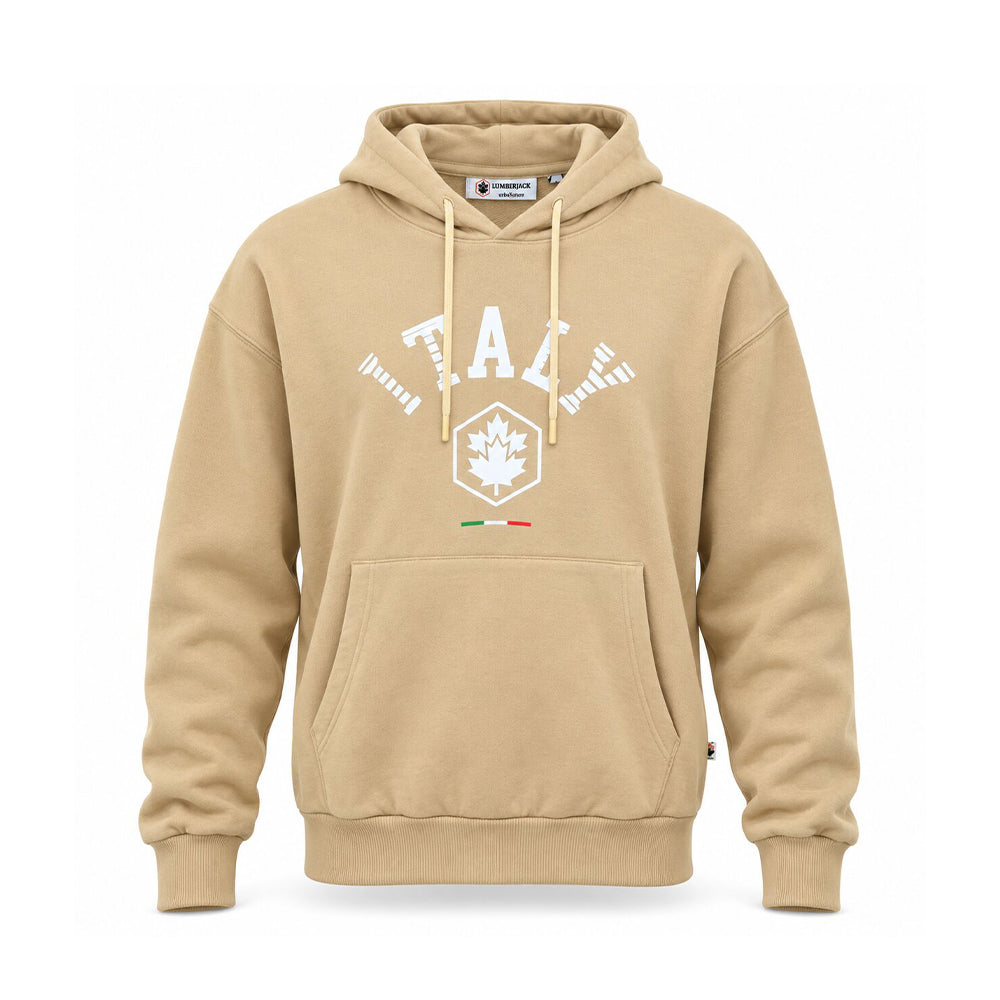 LUMBERJACK BIG ITALY LOGO HOODIE LIGHT BROWN