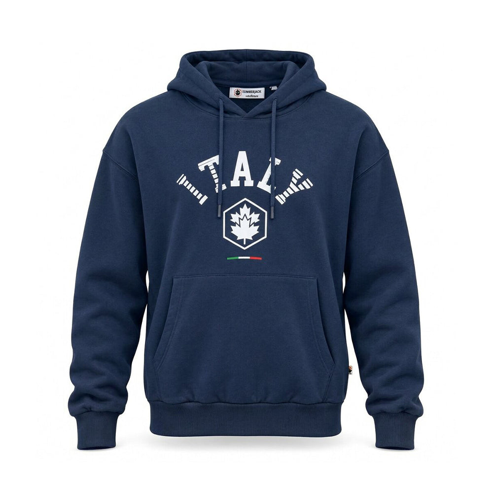 LUMBERJACK BIG ITALY LOGO HOODIE NAVY
