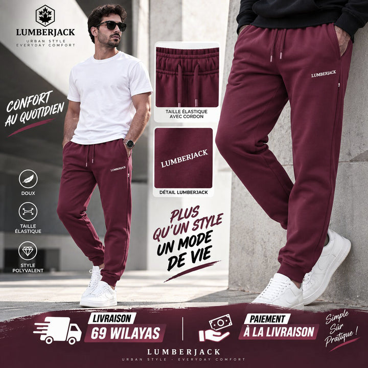 LUMBERJACK HORIZONTAL PAFF LOGO JOGGER BURGENDY