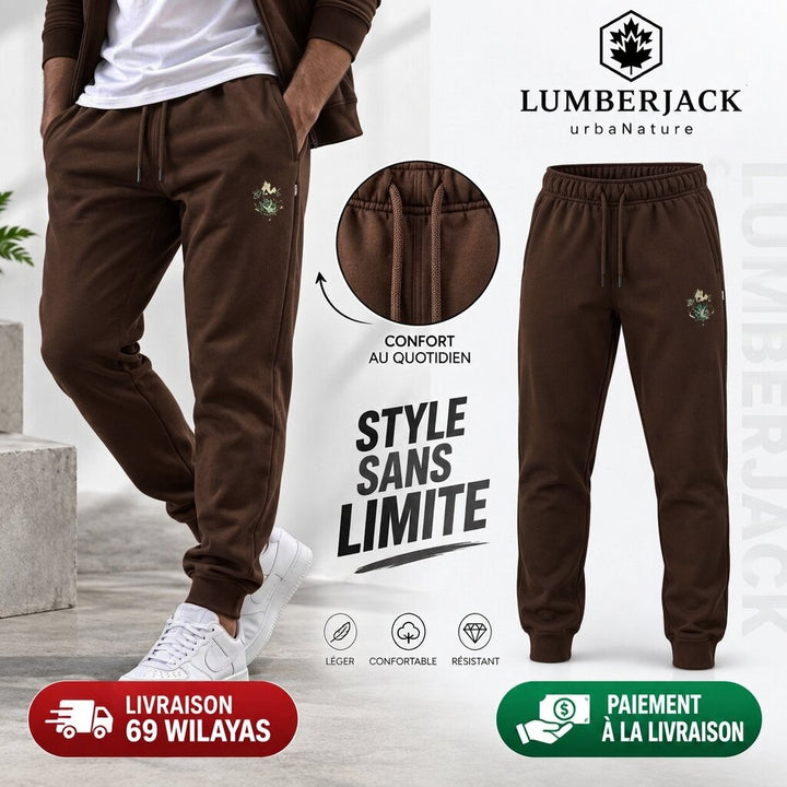 LUMBERJACK MINI PRINT CAMOUFLAGE LOGO JOGGER BROWN
