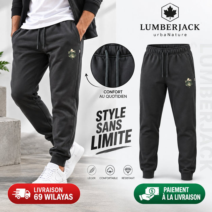 LUMBERJACK MINI PRINT CAMOUFLAGE LOGO JOGGER DARK GREY