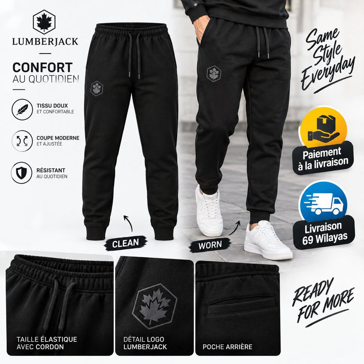 LUMBERJACK MINI PRINT LOGO JOGGER BLACK