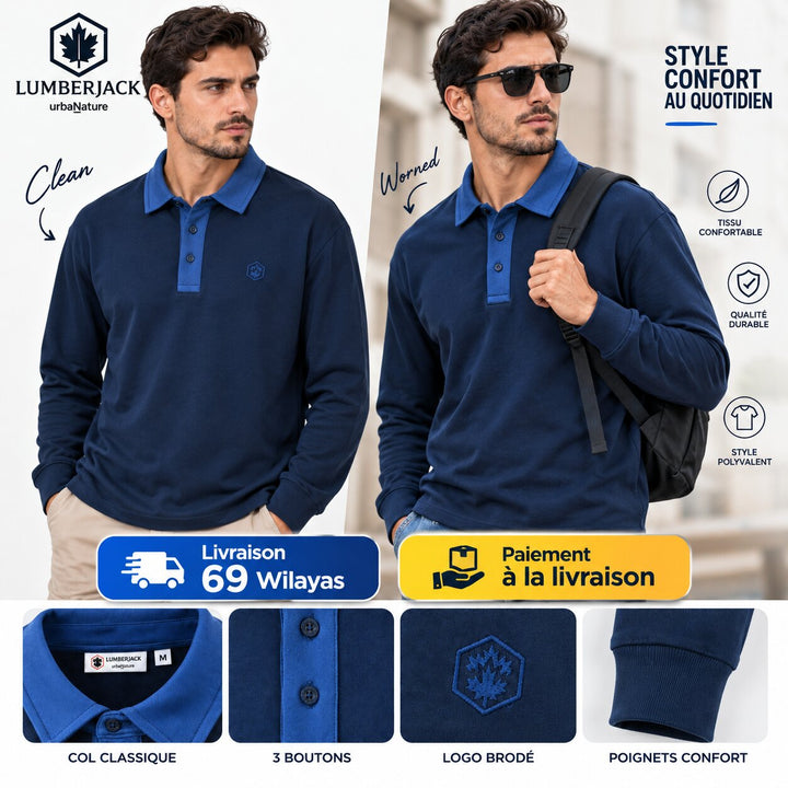 LUMBERJACK MINI EMBROIDERY LOGO RUGBY LOGO NAVY