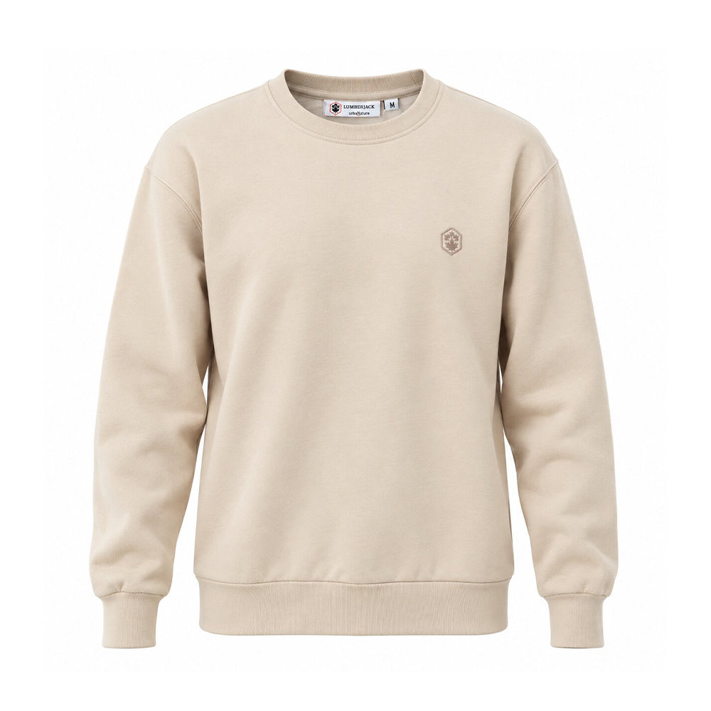 LUMBERJACK MINI EMBROIDERY LOGO SWEAT SHIRT BEIGE