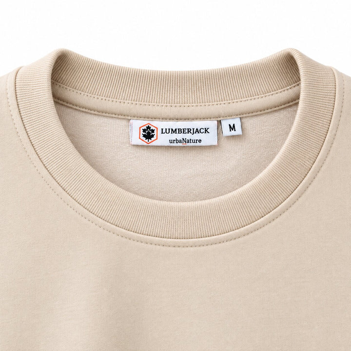 LUMBERJACK MINI EMBROIDERY LOGO SWEAT SHIRT BEIGE