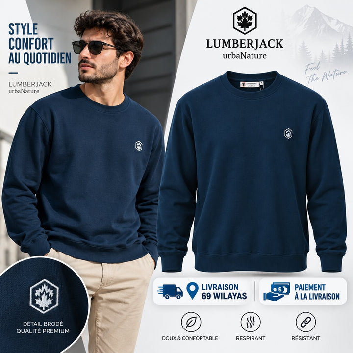 LUMBERJACK MINI EMBROIDERY LOGO SWEAT SHIRT BLUE INDIGO