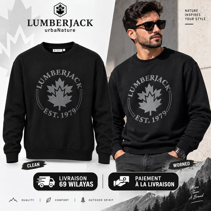LUMBERJACK BIG PAFF LOGO SWEAT SHIRTS SHIRTS BLACK