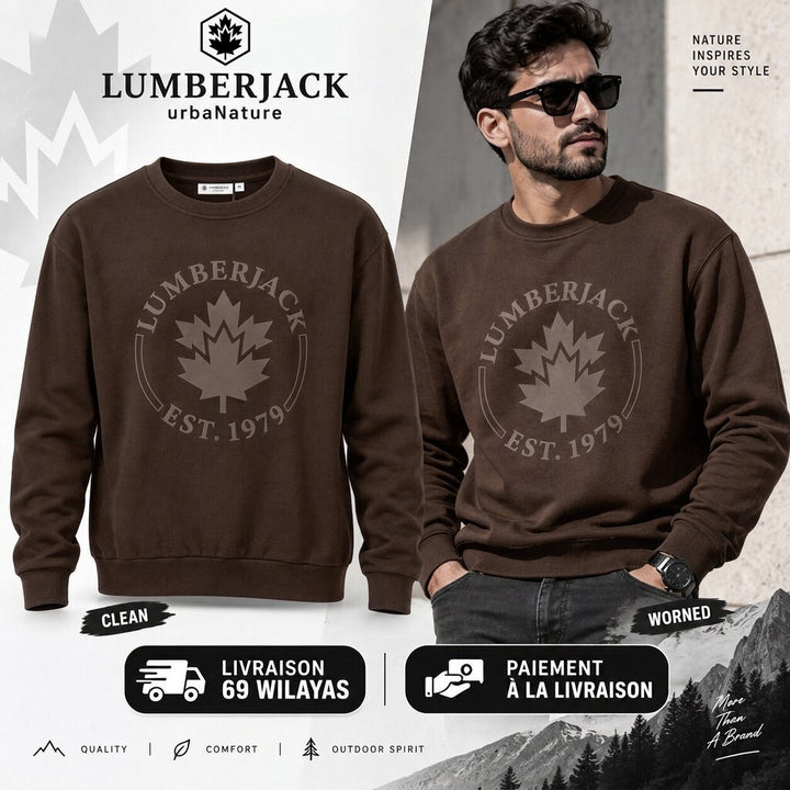 LUMBERJACK BIG PAFF LOGO SWEAT SHIRTS SHIRTS BROWN