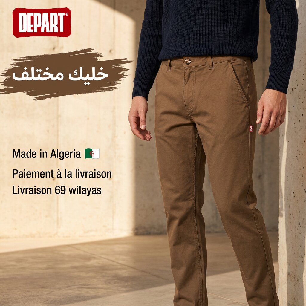 DEPART MEN PANTALON CHINO BROWN