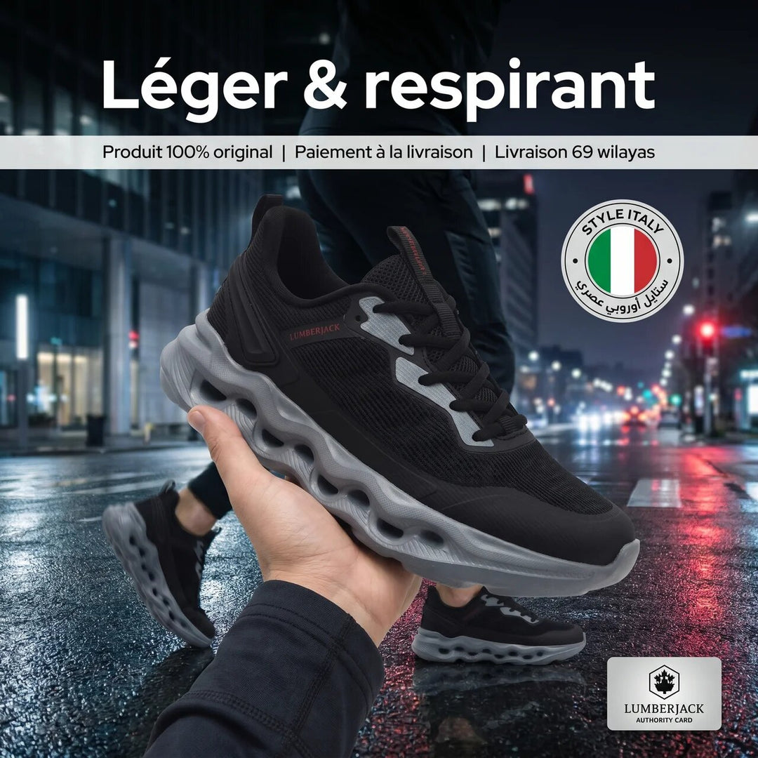 Basket running homme LUMBERJACK Wolfish noire - vue intérieure
