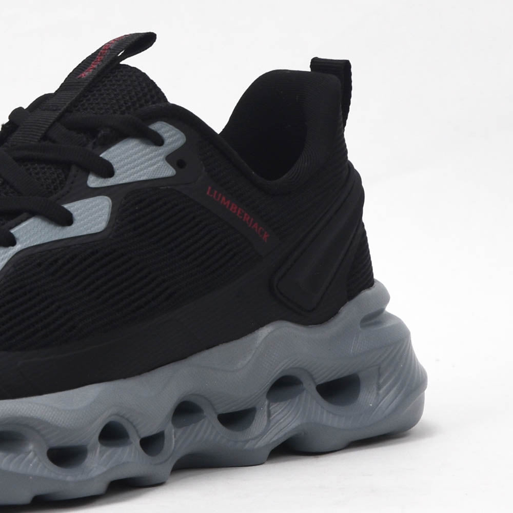 Détail matière de la basket LUMBERJACK Wolfish noire homme