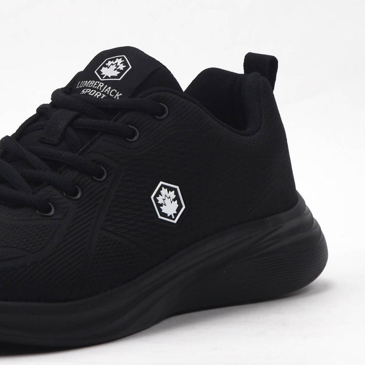 Détail matière de la basket LUMBERJACK Kineto noire femme