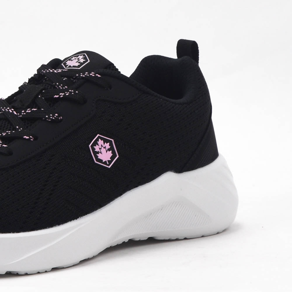Détail matière de la basket LUMBERJACK Karter noire femme