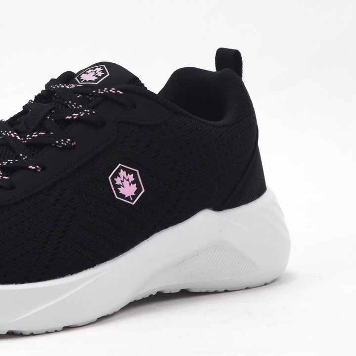 Détail matière de la basket LUMBERJACK Karter noire femme