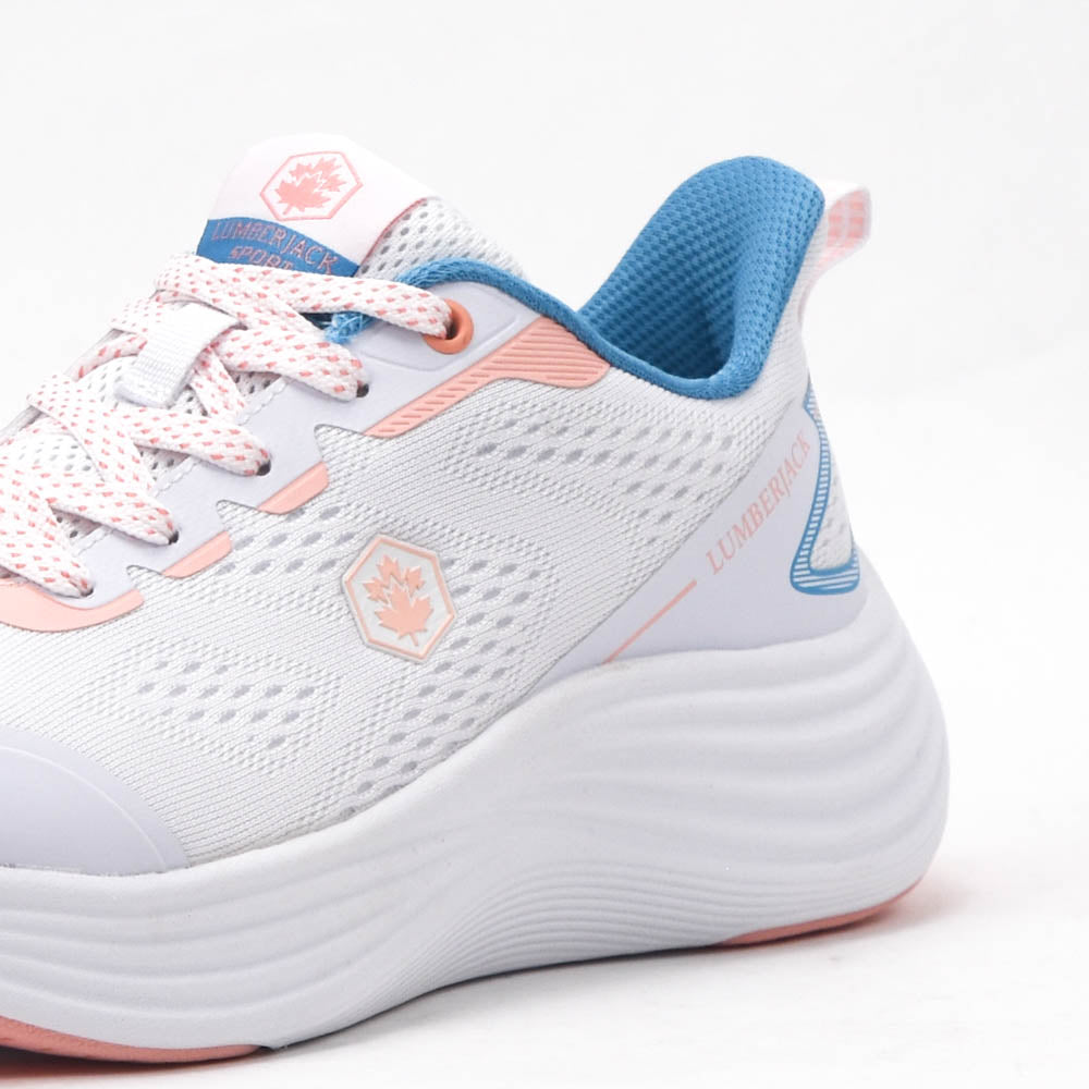 Détail matière de la basket LUMBERJACK Fadet blanche femme