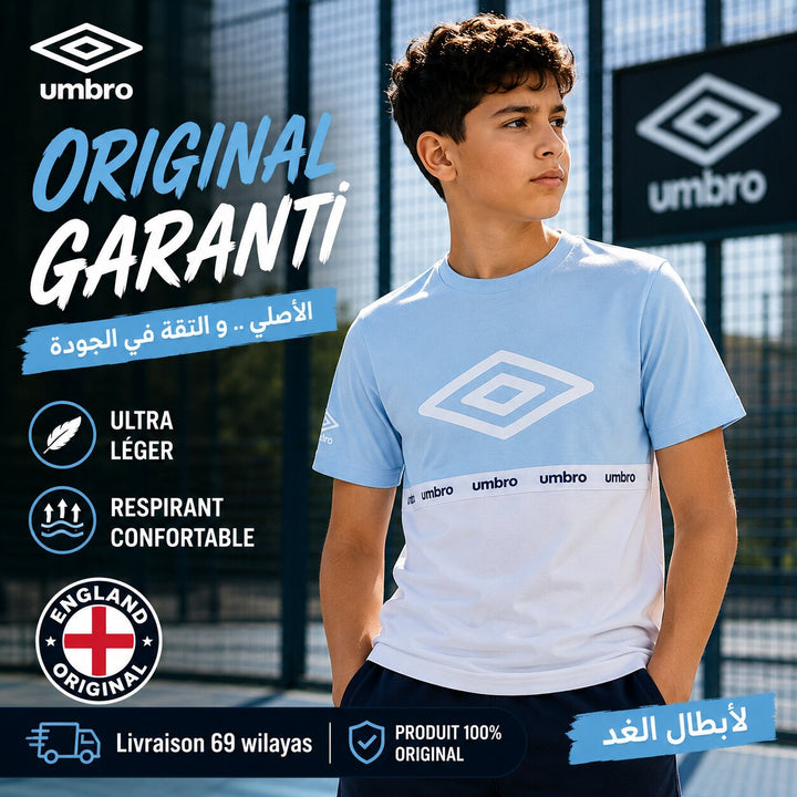 UMBRO KIDS T-SHIRT BLUE WHITE 021