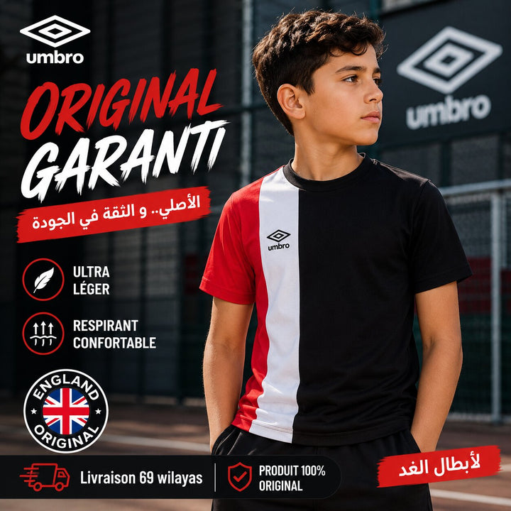UMBRO KIDS T-SHIRT BLACK RED 001