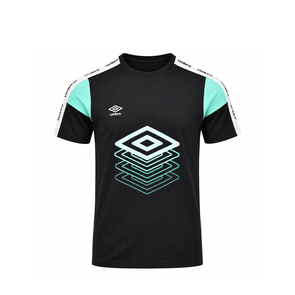 UMBRO KIDS T-SHIRT BLACK GREEN 001