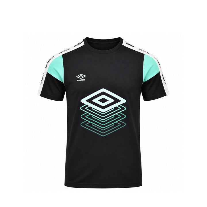 UMBRO KIDS T-SHIRT BLACK GREEN 001